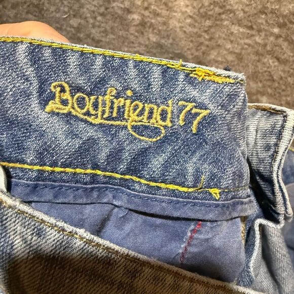 American Eagle Vtg Boyfriend 77 jeans womens 6 Bootcut Y2K light distressed - Picture 11 of 12